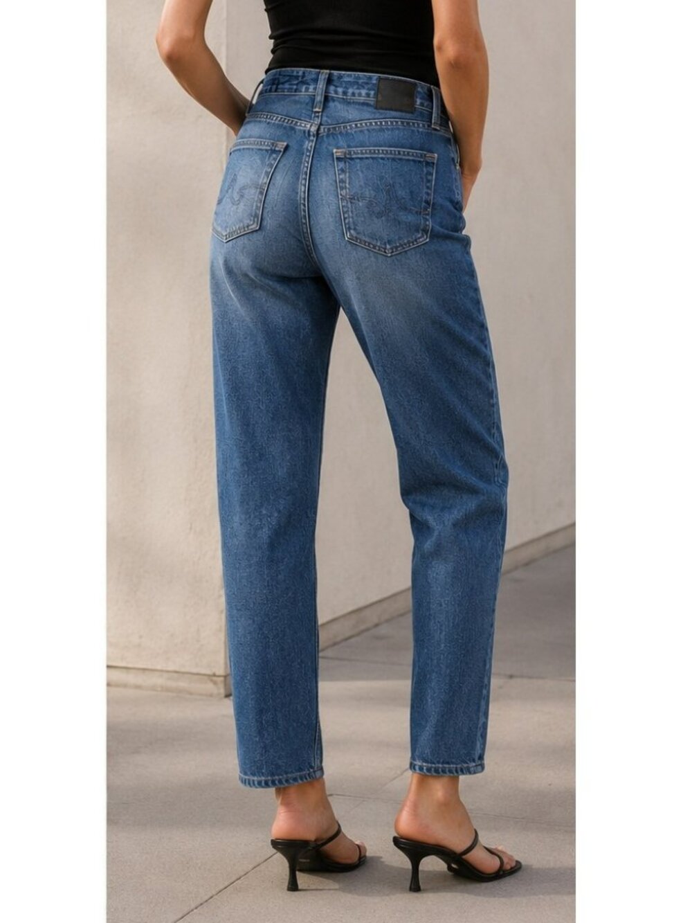 AG Jeans Ex-Boyfriend Slouchy Slim Jeans Medium Wash Japanese Fabric | Size 29 - Picture 2 of 12